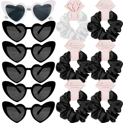 Bridesmaid Satin Scrunchies Bachelorette Hair Ties Sunglasses Set Bridesmaid Gifts Wedding Bridal Shower Favors Proposal Gifts Good Vibrations
