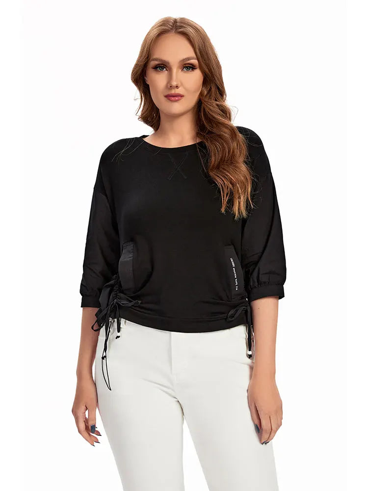 Womens plus size woven round neck shirt belongs to the category of womens clothing Good Vibrations