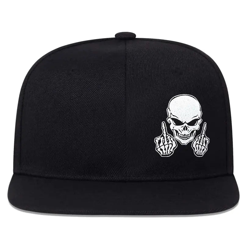 Unisex Skeleton Finger Embroidery Hip-hop Hats Spring Autumn Outdoor Adjustable Casual Baseball Caps Sunscreen Hat Good Vibrations