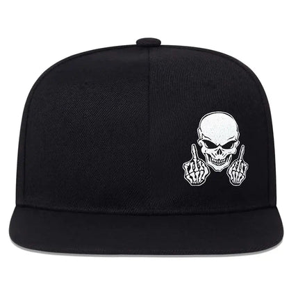 Unisex Skeleton Finger Embroidery Hip-hop Hats Spring Autumn Outdoor Adjustable Casual Baseball Caps Sunscreen Hat Good Vibrations