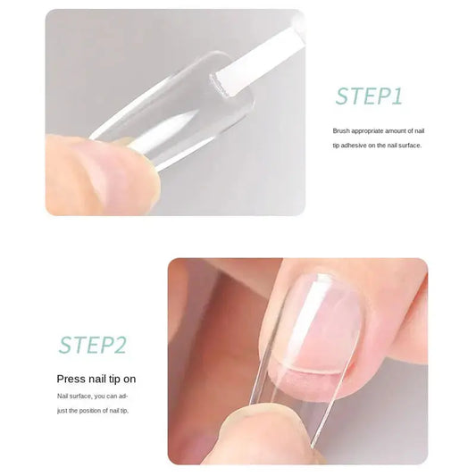 Strong Nail Glue for Acrylic Nail Tips-Fake, Brush On, Quick Dry, Easy Application Durable & Long-Lasting Fast Glue False Nails Good Vibrations