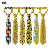 Fashion Adult Tie 8cm Wide Polyester Cartoon Yellow Duck Series Cute Accessories Novelty Design Wedding Business Fashion Gravata Good Vibrations