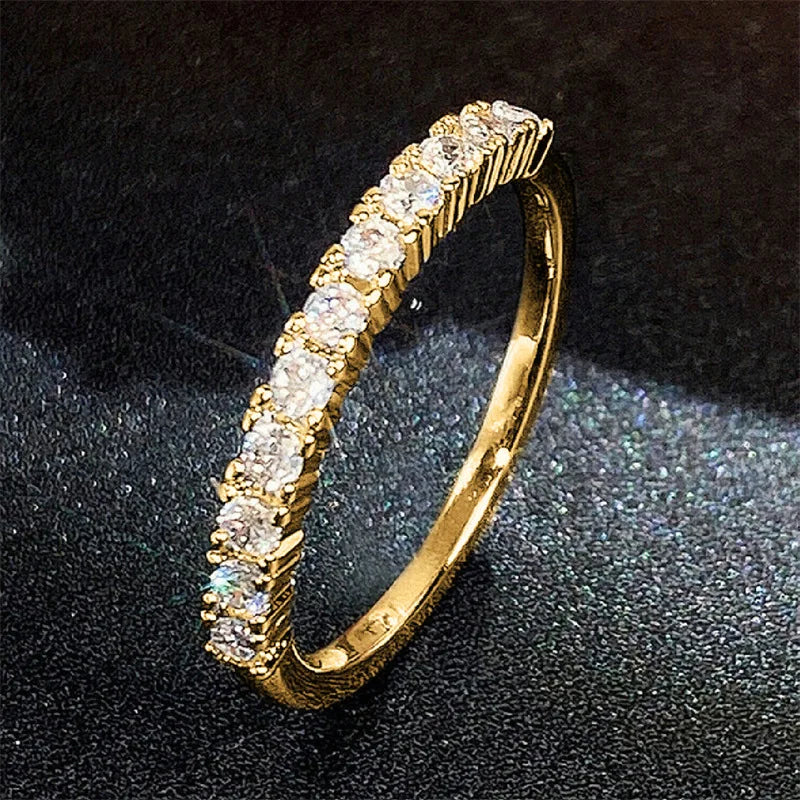 New Fashion Contracted Design Women's Ring with Brilliant White Cubic Zirconia Wedding Party Daily Wearable Statement Jewelry Good Vibrations