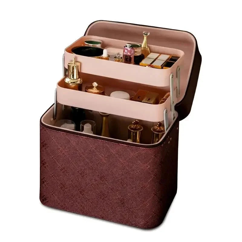 2025 New Fashion Professional Makeup Bag Women Cosmetic Case Female Korean Make Up Storage Organizer Box Fashion Large Good Vibrations