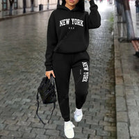 NEW YORK Women's Tracksuit Autumn Winter Hoodies Trousers 2PCS Suit Sports Jogging Street High quality Clothes Women Pants Sets Good Vibrations