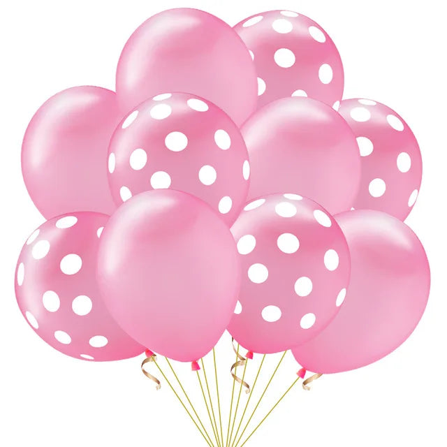 20pcs Polka Dot Balloons Globes 12Inch Pink Blue Latex Polka Dot Balloon Multicolor Wedding Birthday Party Festival Decoration Good Vibrations