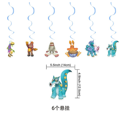 My Singing Game Monsters Birthday Party Decoration Balloons Backdrop Banner Cake Topper Baby Shower Party Supplies Tableware Good Vibrations