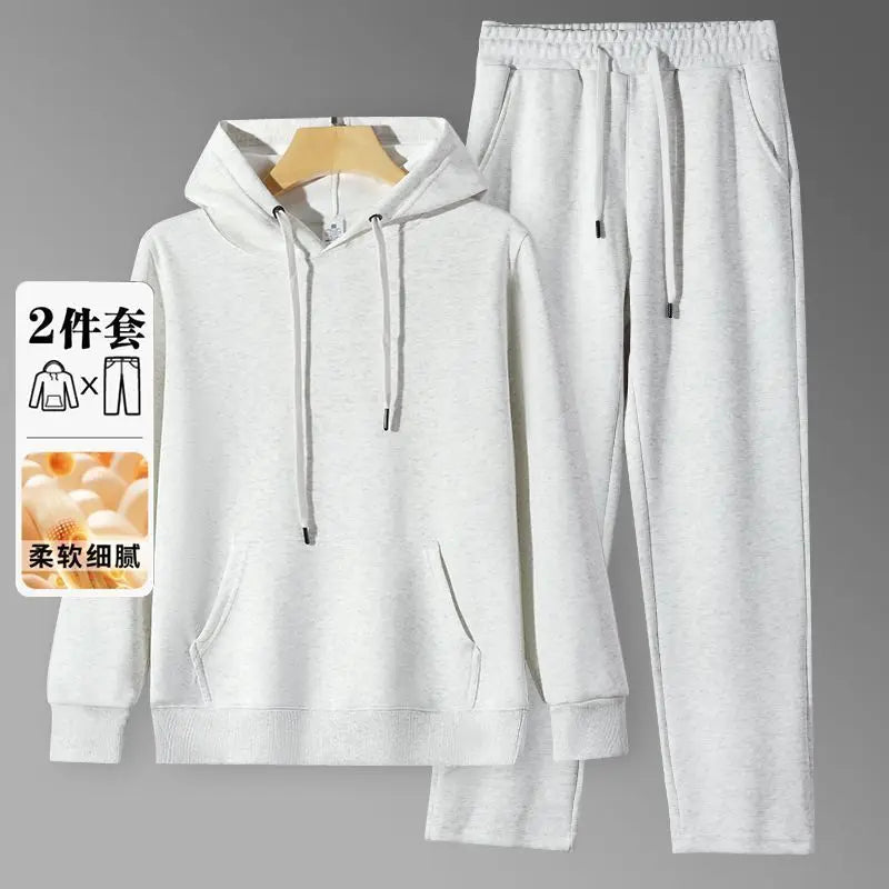 2026 Men's New Straight-Leg Casual Suit Trendy Hooded Sweatshirt and Sweatpants Loose Fit Versatile Casual Autumn Sports Suit Good Vibrations