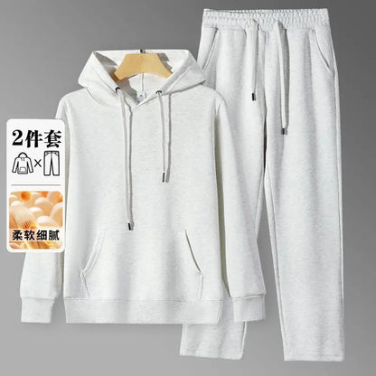 2026 Men's New Straight-Leg Casual Suit Trendy Hooded Sweatshirt and Sweatpants Loose Fit Versatile Casual Autumn Sports Suit Good Vibrations