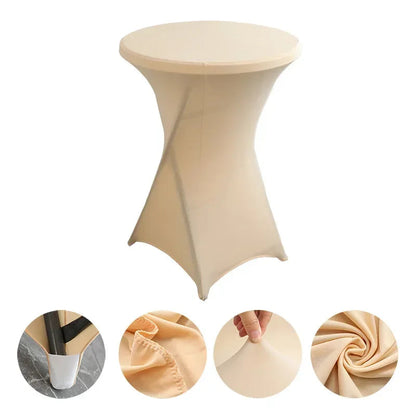 Wedding Birthday Party Decoration Cocktail Spandex Table Covers Round Cloth High Bar Banquet Hotel  Show Solid Colour Good Vibrations