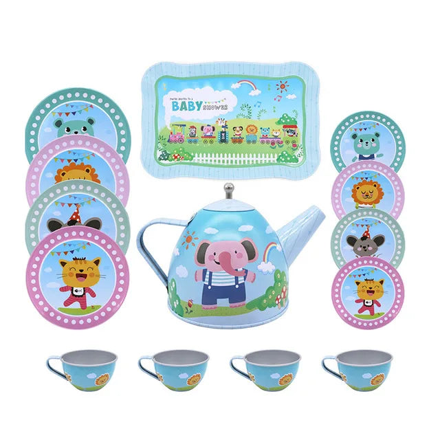 DIY Pretend Play Toy Simulation Tea Set Tableware Play House Kitchen Afternoon Tea Game Toys Gifts For Children Kids Girls Good Vibrations