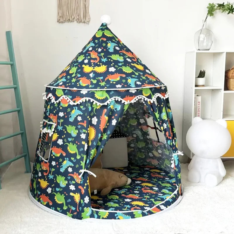 Large Teepee Tent for Kids Folding Toy Tent Children Play House Princess Castle Children Outdoor Gifts Toys Tent Castle Good Vibrations