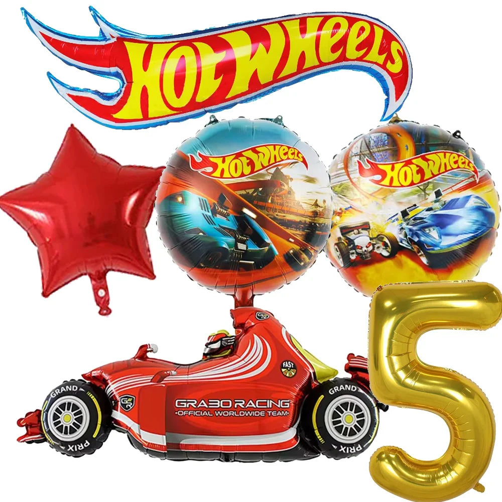 Car Kids Birthday Party Decoration Boys Birthday Supplies Paper Cup Plate Cutlery Cars Balloons Cake Flag Party Children's Gifts Good Vibrations