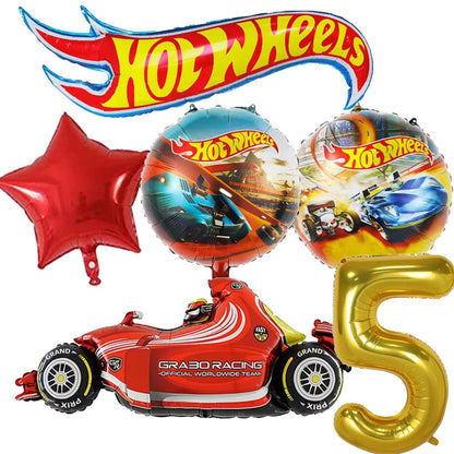 Car Kids Birthday Party Decoration Boys Birthday Supplies Paper Cup Plate Cutlery Cars Balloons Cake Flag Party Children's Gifts Good Vibrations