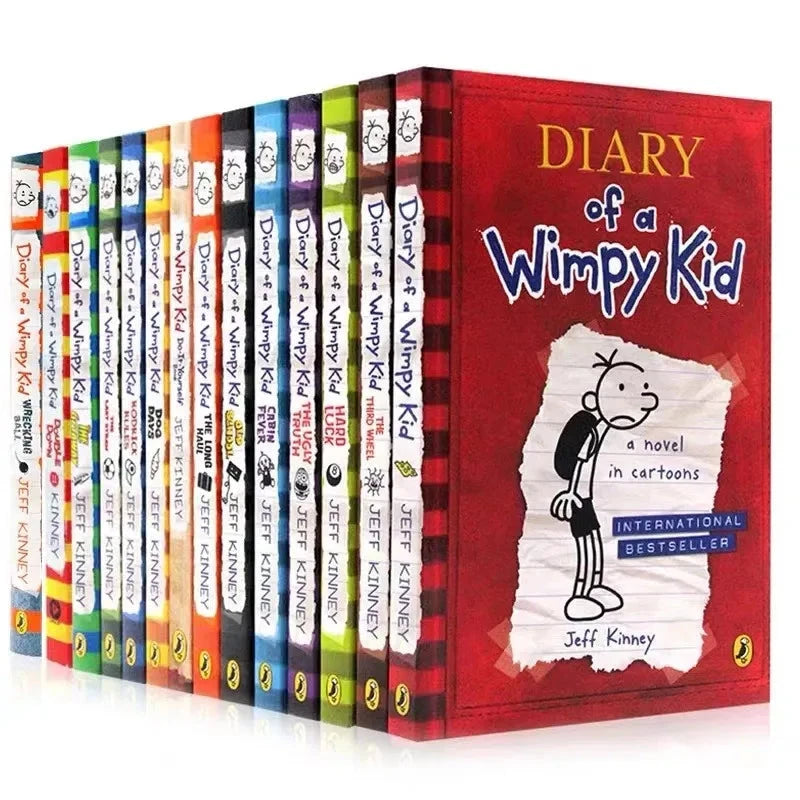 Random 2 Different Books English Diary of A Wimpy Kid Comic Novel Storybook Children Reading Literature Gift Good Vibrations