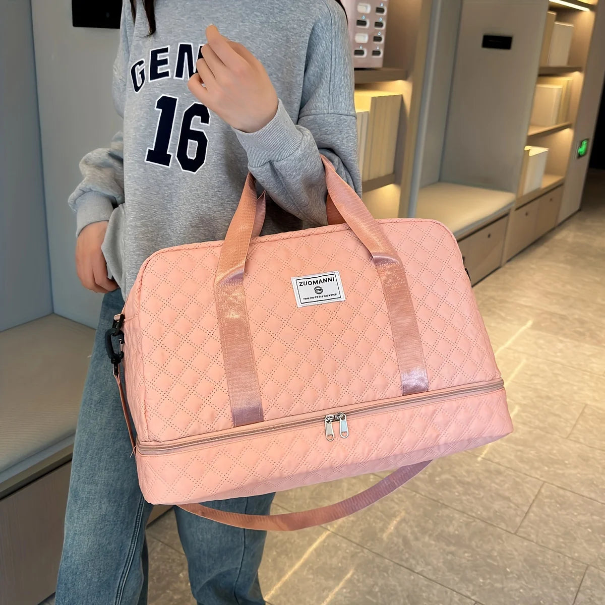 Lightweight Luggage Bag, Large Capacity Travel Duffle Bag Gym Tote Bags, Shoulder Weekender Overnight Bag Good Vibrations Adult Super Store