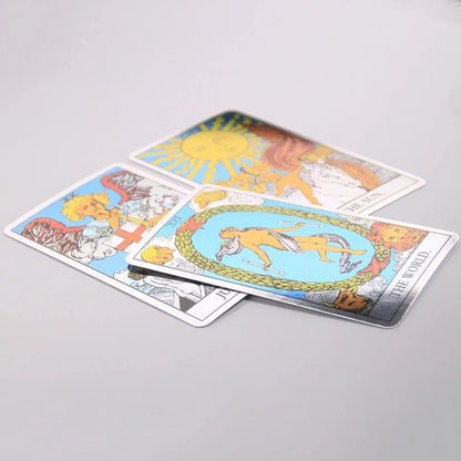 10.3*6cm MagicSeer Rainbow Tarot Cards Decks Tarot Card and Book Sets for Beginners Holographic Tarot Deck Board Game Good Vibrations
