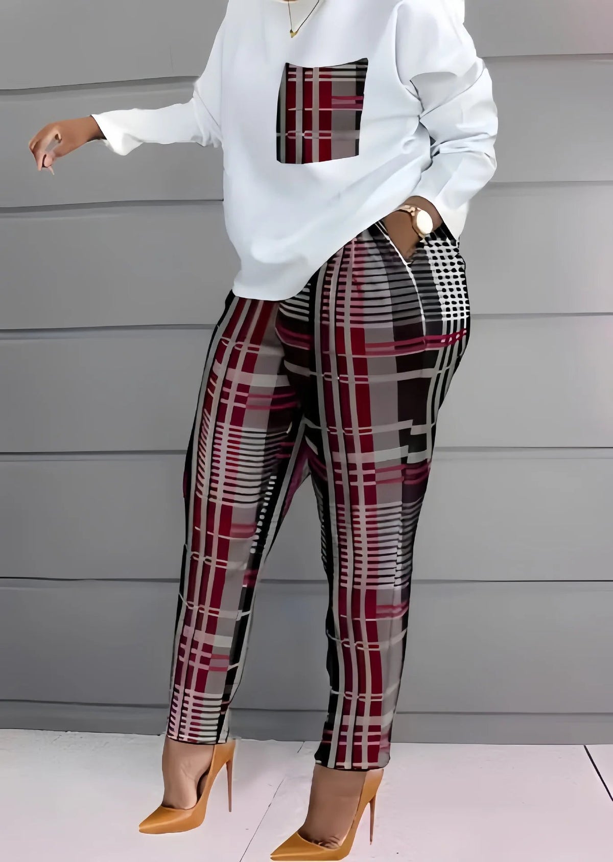 2 Piece Sets Woman Outfit,Women's Print Two Piece Set, O-neck Casual Long Sleeve T-shirt, Top And Pants, 2-piece, Spring, 2024, Good Vibrations