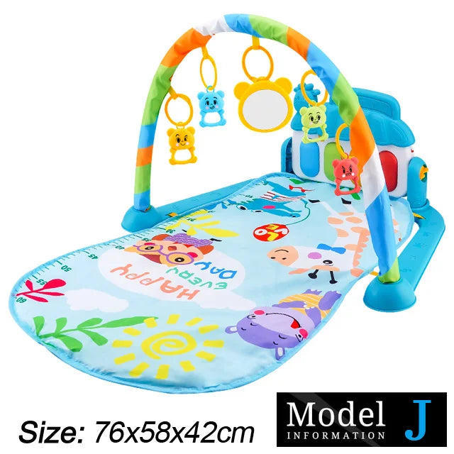 Baby Fitness Stand Music Play Gym Activity Toys Newborn Piano Crawling Blanket Pedal Game Pad Early Education 0-36 Months Gifts Good Vibrations