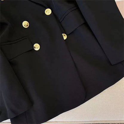 Blazer For Women Elegant Suit Jacket Loose Long Sleeve Jacket Beige Casual Solid Color Blazer Fashion Lapel Neckline Style Good Vibrations