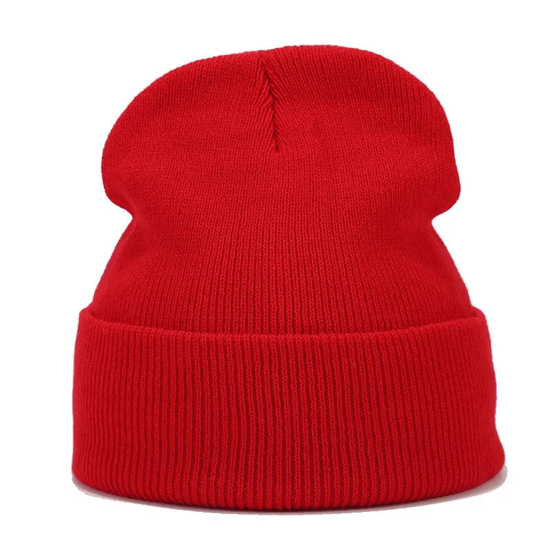 Knitted hats for men and women in autumn and winter, pure color, simple and versatile. Knitted hats with pullovers and cold hats Good Vibrations