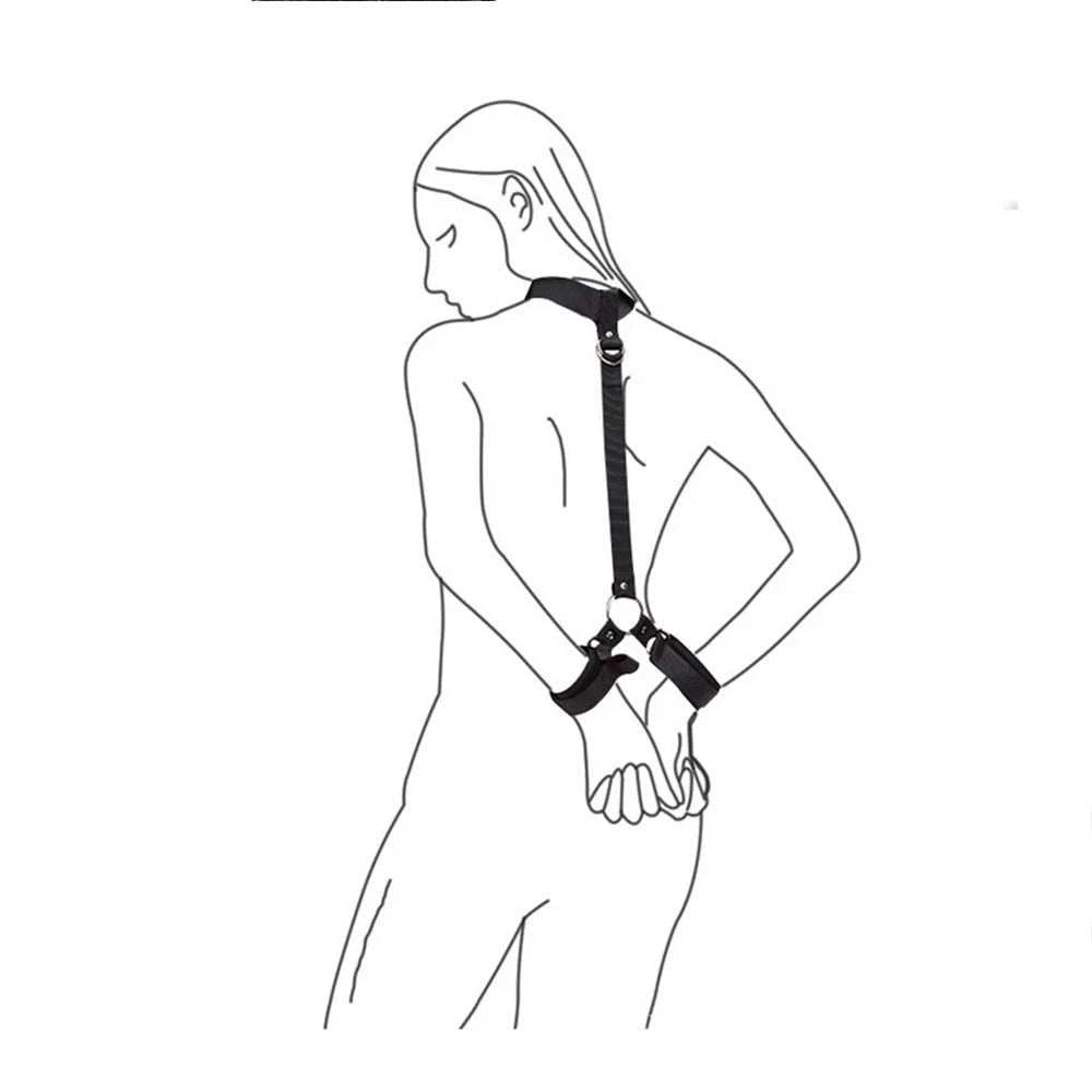 Sex Toys For Couples Flirting Adjustable Erotic Handcuffs Neck Ankle Bondage Harness Open BDSM Adult Games Restraints Chastity GOOD Vibrations