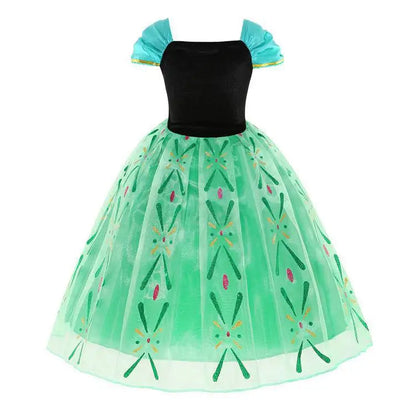 Disney Kids Princess Costume Elsa Anna Halloween Dress Girl Jasmine Moana Dinner Dress Rapunzel Mermaid Pageant Disguise 3-10Y Good Vibrations