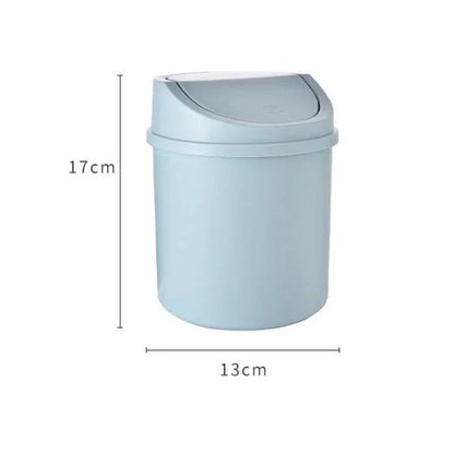 Mini Desktop Bin Small Trash Can Tube with Cover Bedroom Trash Can Garbage Can Clean Workspace Storage Box Home Desk Good Vibrations