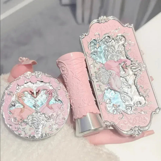 Makeup Set Flower Knows Swan Ballet Series Six Color Eyeshadow Palette Embossed Blusher Shine Lipstick Kit Maquiagem With Bag Good Vibrations