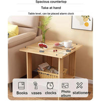 Simple Bedside table Solid Wood Nightstands Double-Layer Night table Living Room Sofa Side Table Modern Home Bedroom furniture Good Vibrations