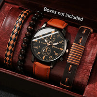 New Hip Hop Mens Fashion Watches Luxury Male Clock Wristwatch Sport MensWrist Watch Bracelet Set Relogio Masculino Good Vibrations