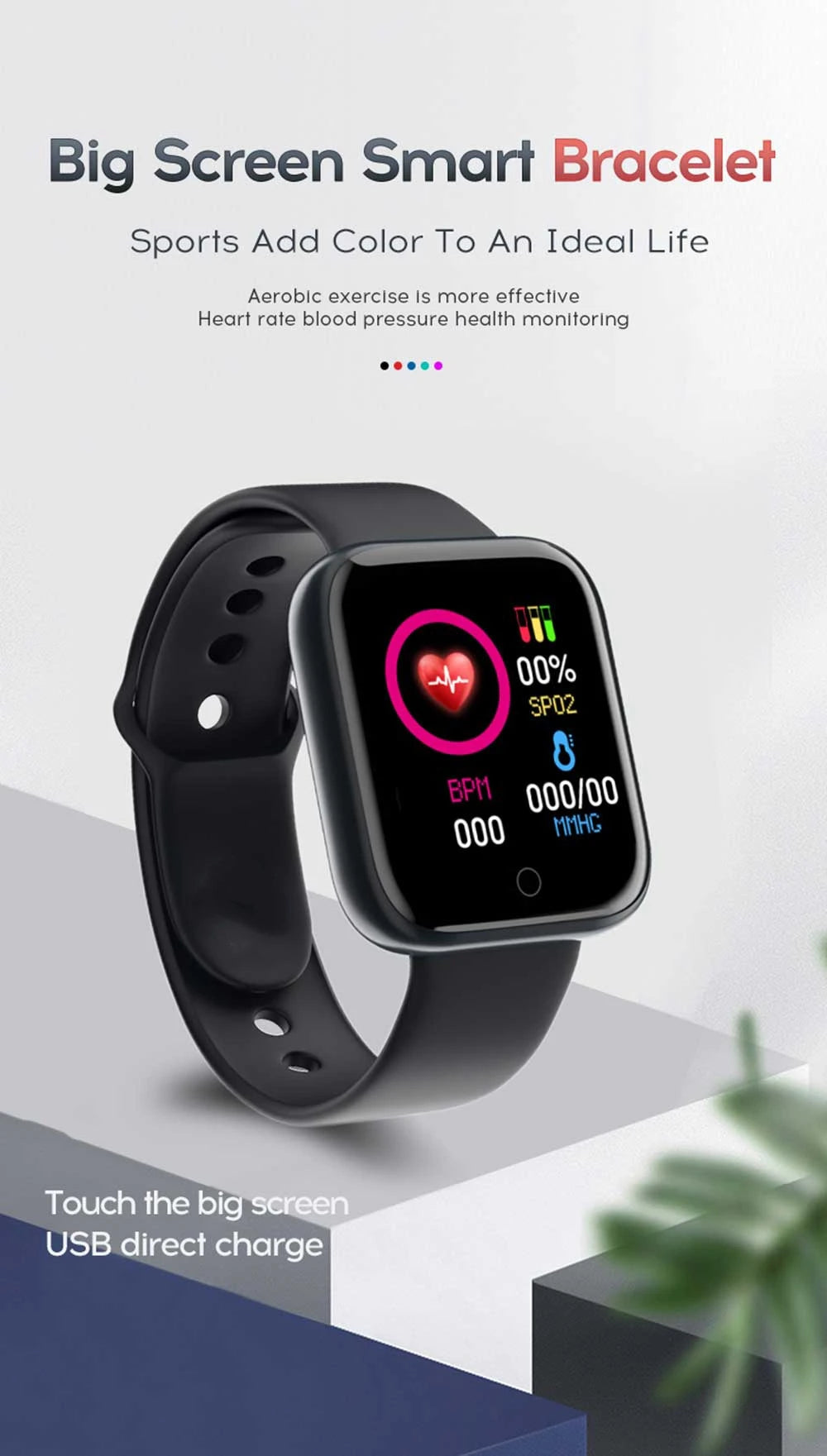 Smart Watches Fitness Bracelet Women Men Bluetooth Connected Phone Music Sports Bracelet Sleep Monitor Y68 Clock Smartwatch D20 Good Vibrations Adult Super Store