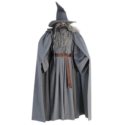 25 Wizard Costumes with Grey Cloak  No Wig  and No Beard Thick Woolen Suit with Exquisite Design Halloween  Fancy Party Costumes Good Vibrations