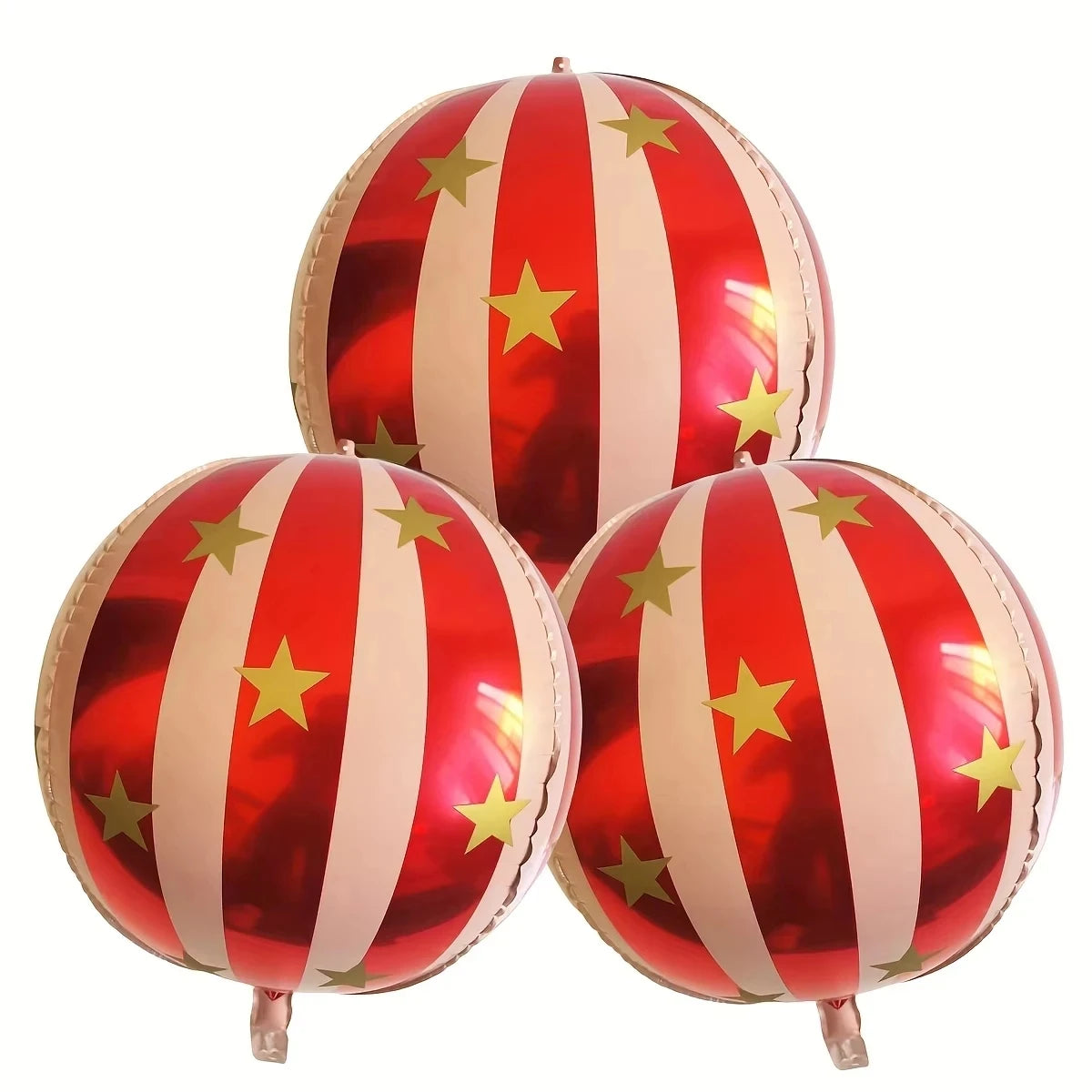 3 Pcs 22 Inch 4D Striped Star Aluminum Film Balloon Ktv Mall Home School Decoration Circus Party Supplies Kids Photo Booth Props Good Vibrations