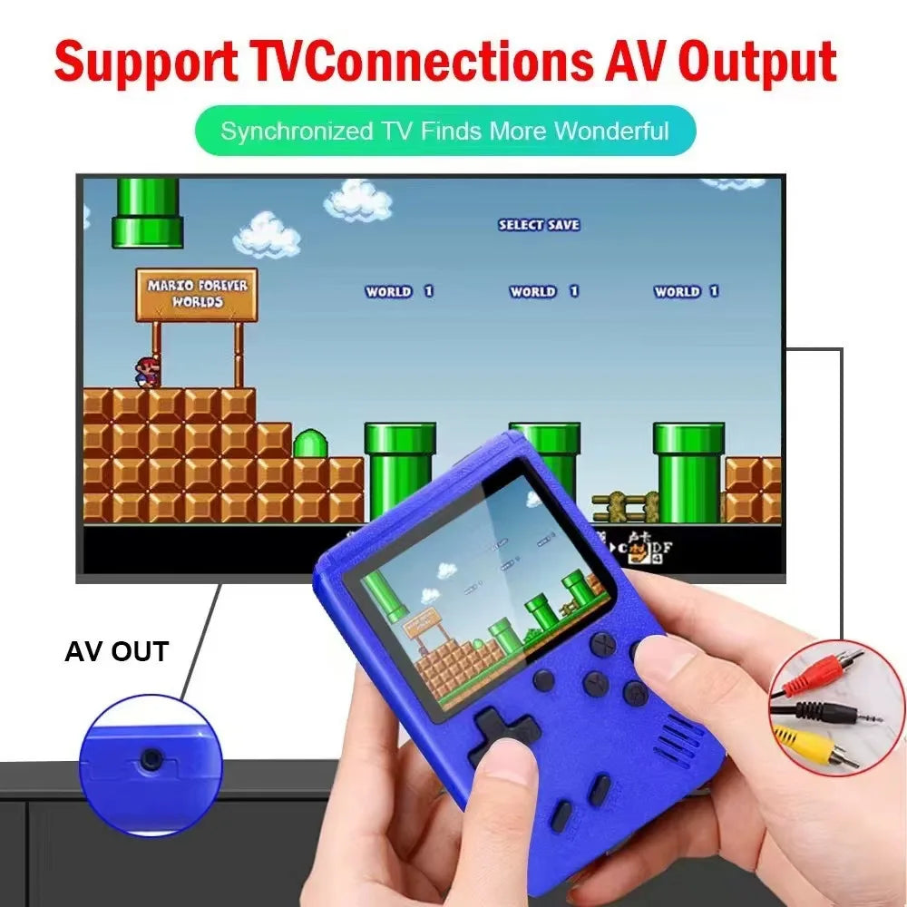 Retro Classic Handheld Game Console 400 Games Rechargeable Portable Mini Game Player Support TV Connection Kids Birthday Gift Good Vibrations