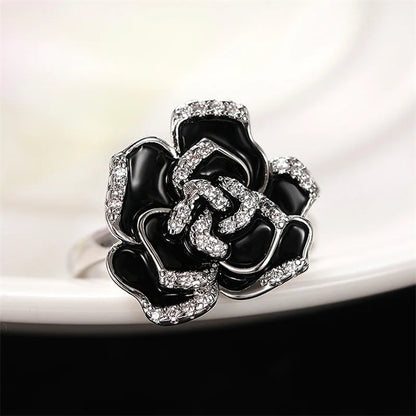2026 Aesthetic Enamel Flower Finger Ring for Women Wedding Party New 2026  Silver Color Luxury Cubic Zirconia Jewelry Gift Good Vibrations