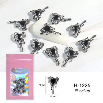 Halloween Alloy Nail Art Charms 3D Ghost Skull Pumpkin Golden Silver Classic Nails Jewelry Ornaments DIY Manicure Accessories Good Vibrations