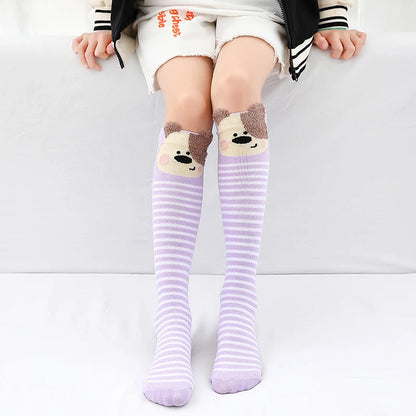 toddler child high knee Socks Three-dimensional cute Cartoon fox cat unicorn Cotton Over knee kids baby girls Sock Spring Autumn Good Vibrations