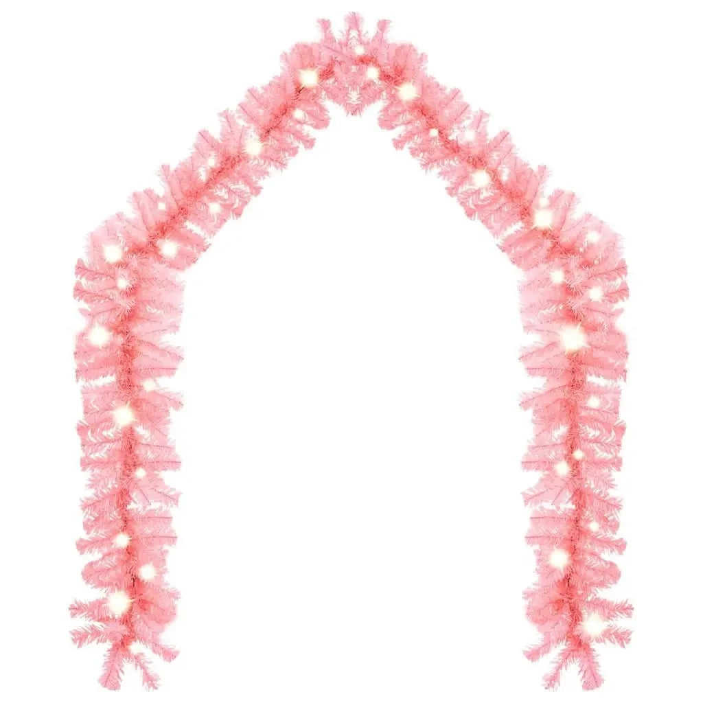66 ft Pink Christmas Garland with LED Lights Festive Wreath Decorations Good Vibrations
