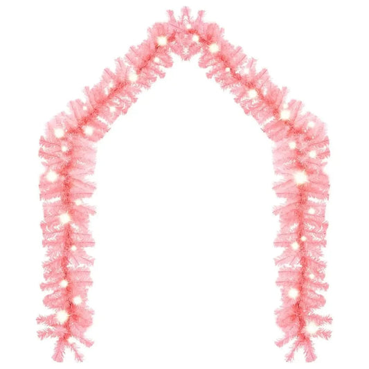 66 ft Pink Christmas Garland with LED Lights Festive Wreath Decorations Good Vibrations