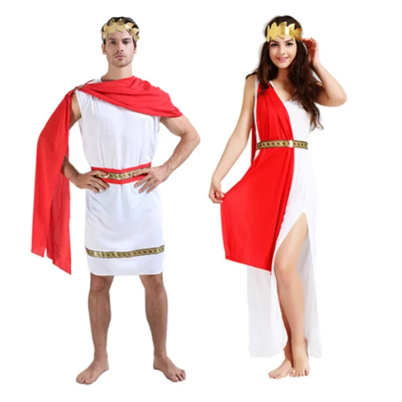 Greek Roman Costume Grecian Goddess Cosplay Clothing Family Party Decor   Decorative Props Boys Girls Child  Halloween Good Vibrations