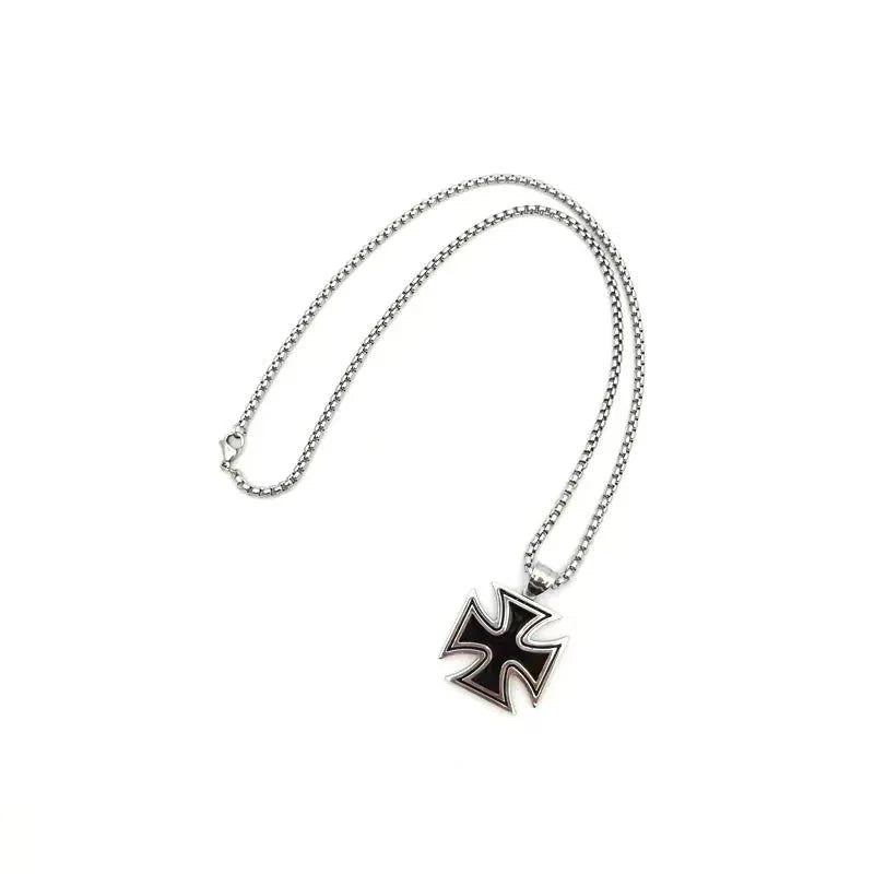 Popular black cross necklace, versatile, bold, and trendy for both men and women. Good Vibrations