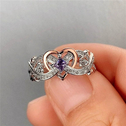 Creative Women's Heart Rings with Romantic Rose Flower Design Wedding Engagement Love Rings Hot Sale Aesthetic Jewelry Good Vibrations