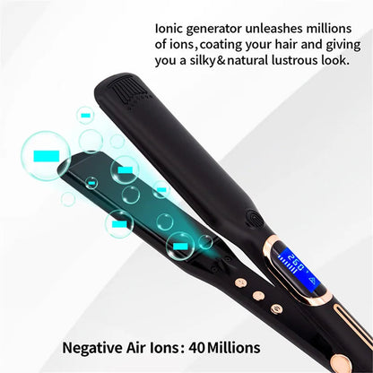 Hair Straightener Curler Professional High Temperature Fast Heating 450℉ / 480℉ Keratin Treatment Hair Flat Iron Dual Voltage Good Vibrations