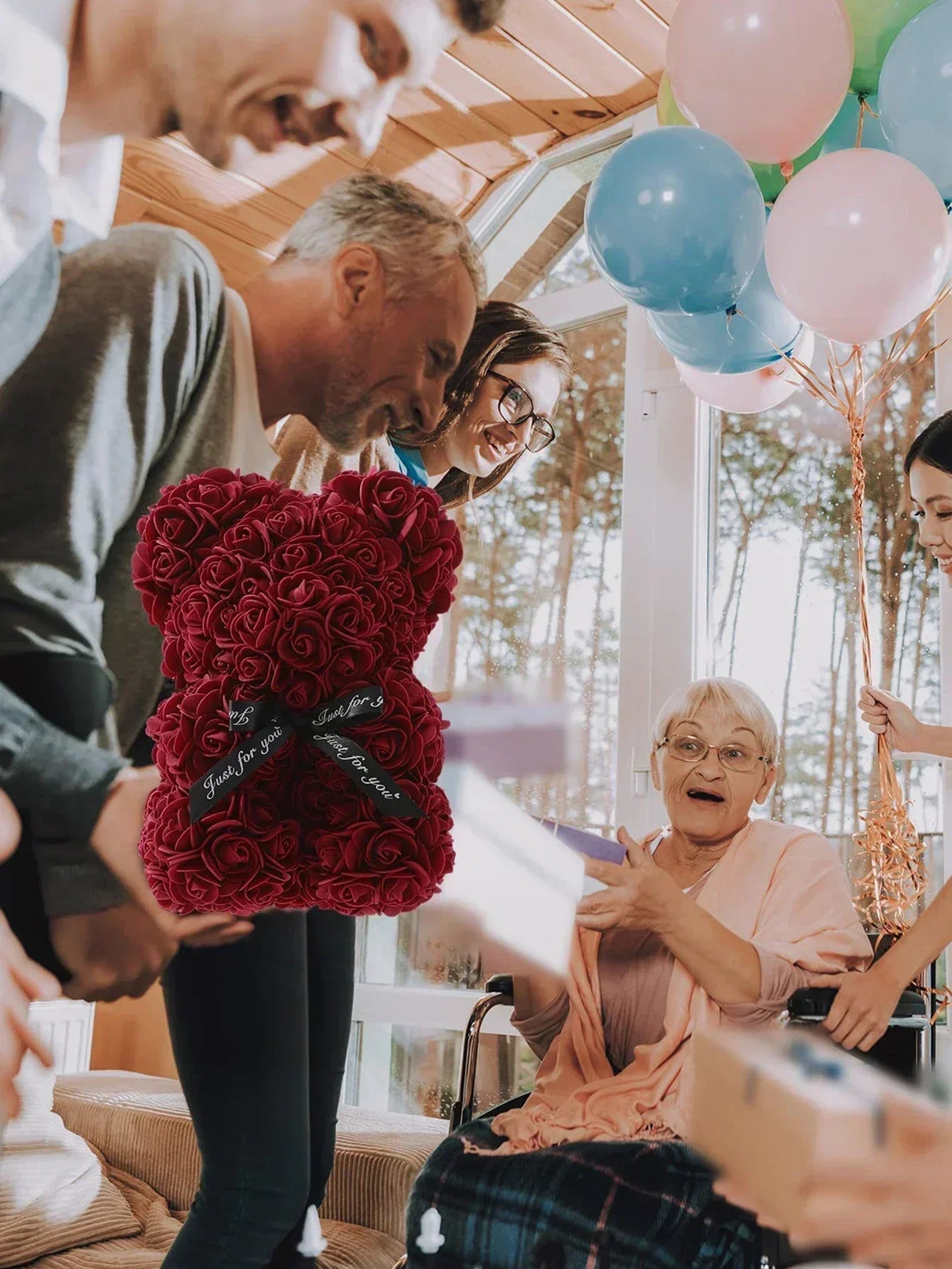 Rose Teddy Bear Artificial Flower Anniversary Valentines Day Birthday Gift Mothers Day Mom Gifts Girlfriend Birthday Gifts Women Good Vibrations