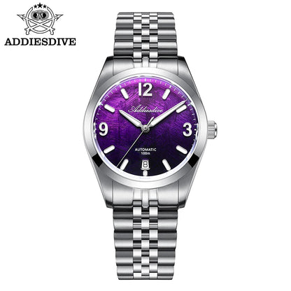 ADDIESDIVE 2026 New Men's Automatic Mechanical Watch 100m Waterproof Sapphire Crystal Calendar Super Luminous Dive Male Watches Good Vibrations