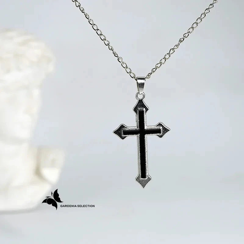 Cross Necklace for Men and Women Instagram Trendy Couple Bounce Dangle Personalized Student Hip Hop Accessories Trendy Goods Good Vibrations