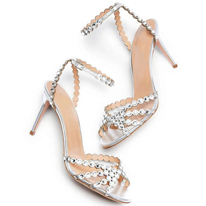 Strass Heeled Sandals Diamond Quality Custom Sparkle Wedding High Heels Manufacturer Good Vibrations
