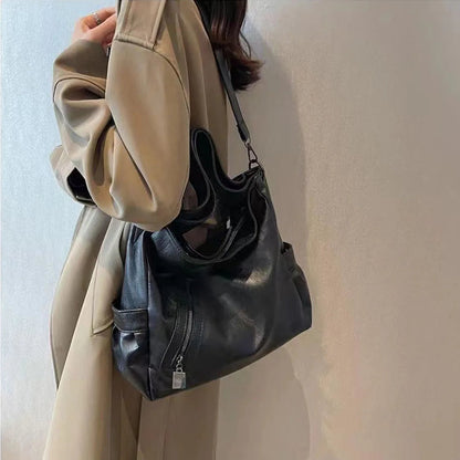 New Large Capacity Shoulder Bag for Women's Fashion Versatile Texture Elegant Temperament Handbag Advanced Sensory Qintuote Bag Good Vibrations
