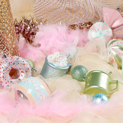 Christmas Macaron Ice Cream Donut Shapes Ball Ornament Xmas Tree Hanging Pendants Home Party Navidad Christmas Decor 2024 Good Vibrations